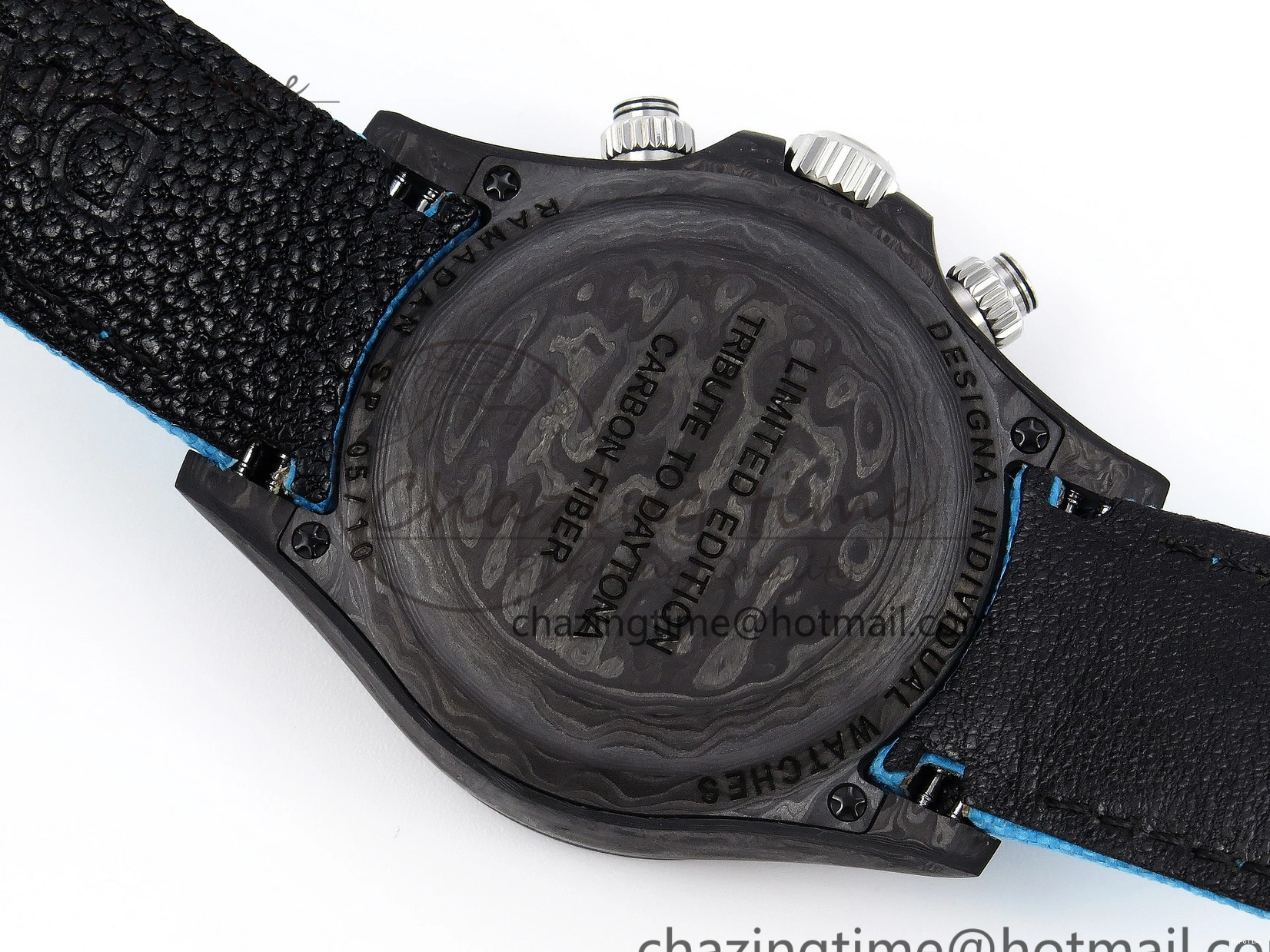MiroTime 0319 Casual Daytona DIW Carbon Case and Bezel DIWF Edition White Blue Dial on Blue Nylon Strap A 1886
